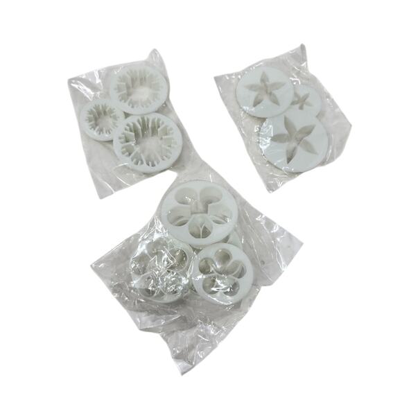 White Flower and Star Cookie Cutters Set 10 Pcs Fondant Cake Decorating Crafting - Picture 7 of 7
